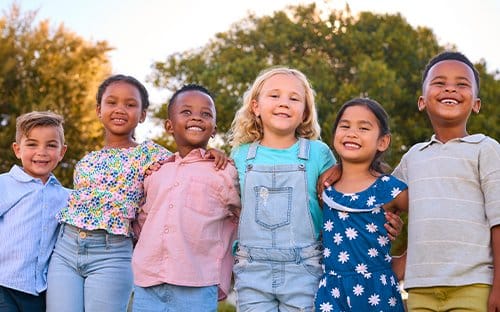 Group of happy children