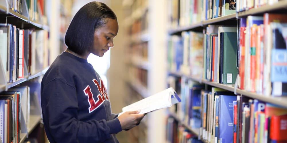 black woman in the library