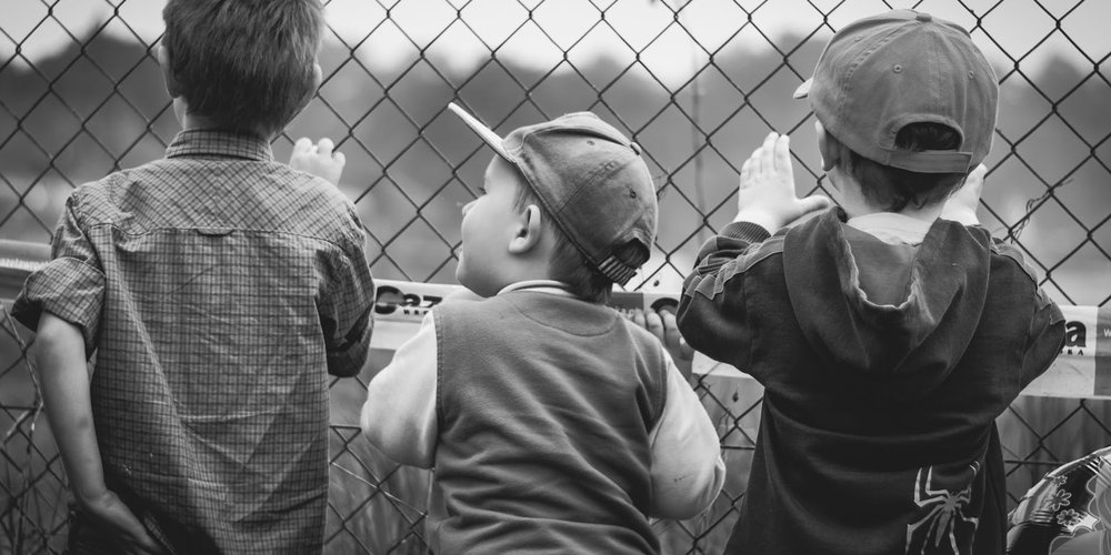 image of 3 kids in b & w