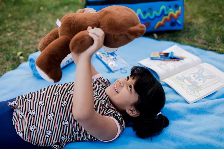 girl with a teddy bear