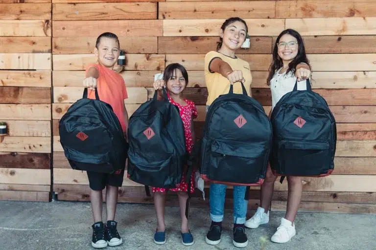 Kids with backpacks