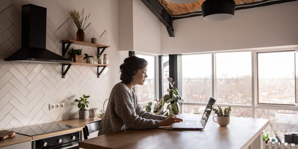 woman using a laptop