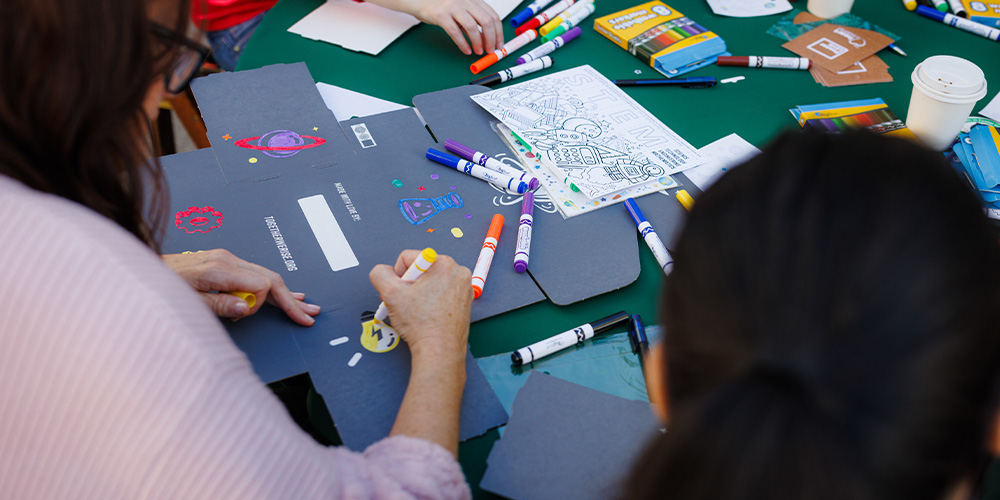 team building event for foster children stem kit building