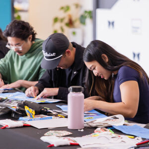 decorating stockings during team building events for foster kids