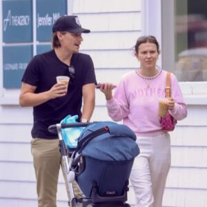 Jake and Millie Bobby Brown in public for the first time with their daughter