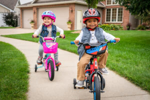 kids riding bikes