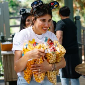 Daniella Monet bringing snacks at Disney Days