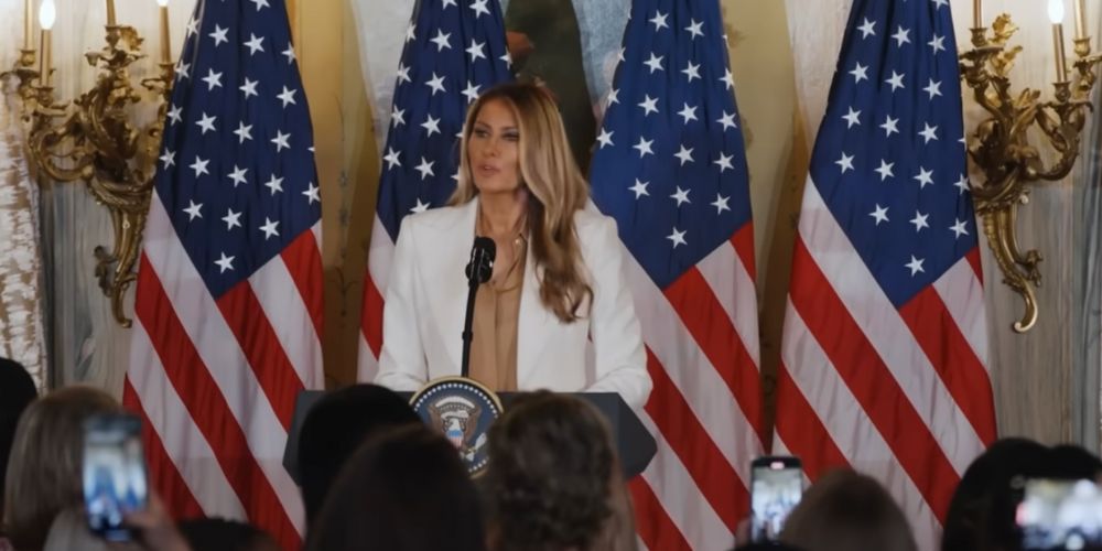 Melania Trump announcing fostering the future together initiative