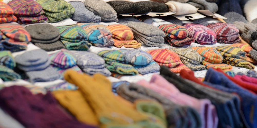 Bombas Socktober socks in piles