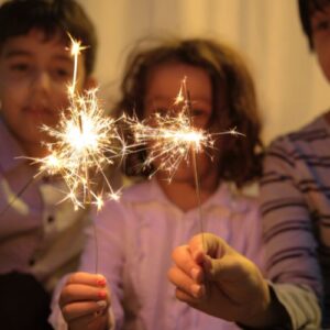 kids with sparklers