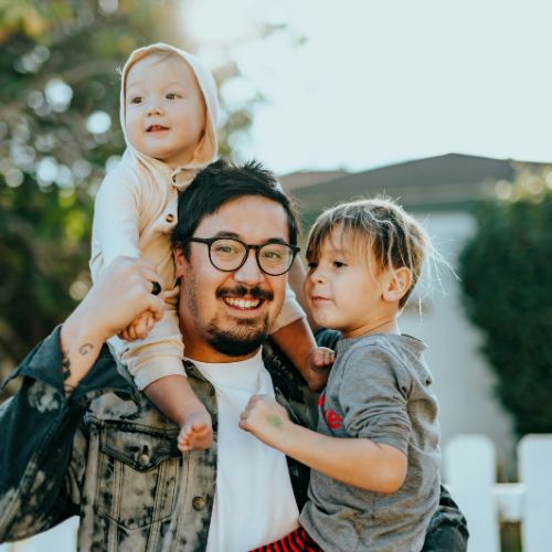 father with children