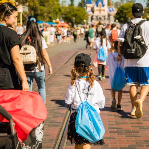 Girl walking toward Cinderella's castle at Disney Days