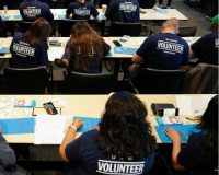 Volunteers putting together Sweet Cases