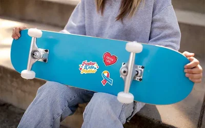 skateboard-with-foster-love-stickers